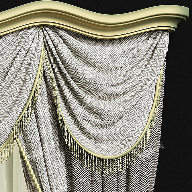 Modern Stylish Curtains 3D model image 2