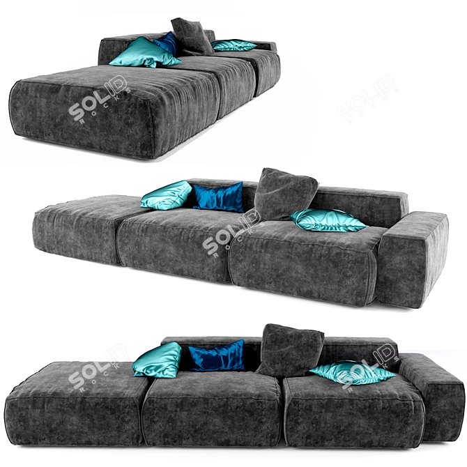 Title: Versatile Modular Peanut B Sofa 3D model image 1