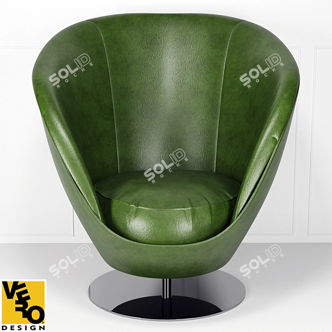 Green Tango Lounge Chair: Sleek Elegance 3D model image 2