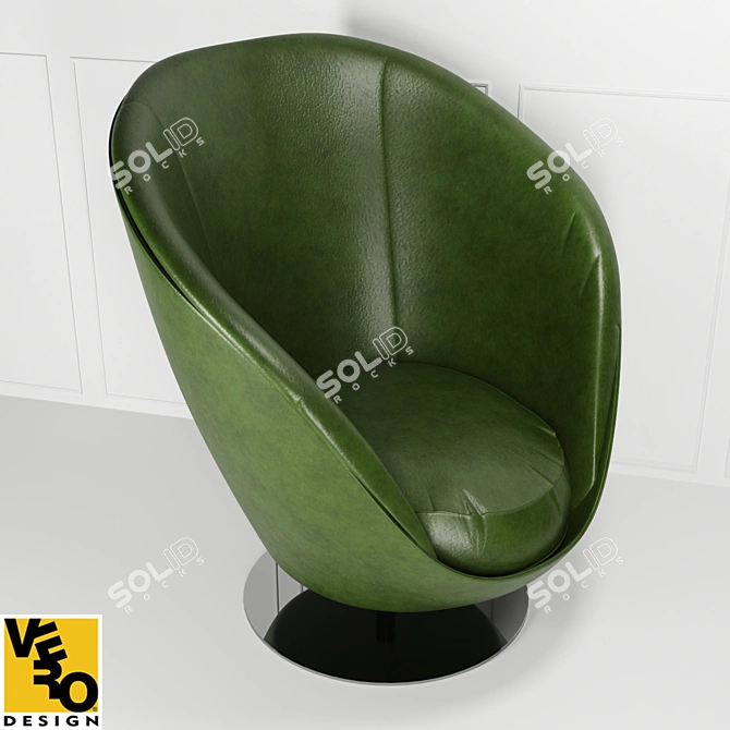 Green Tango Lounge Chair: Sleek Elegance 3D model image 3