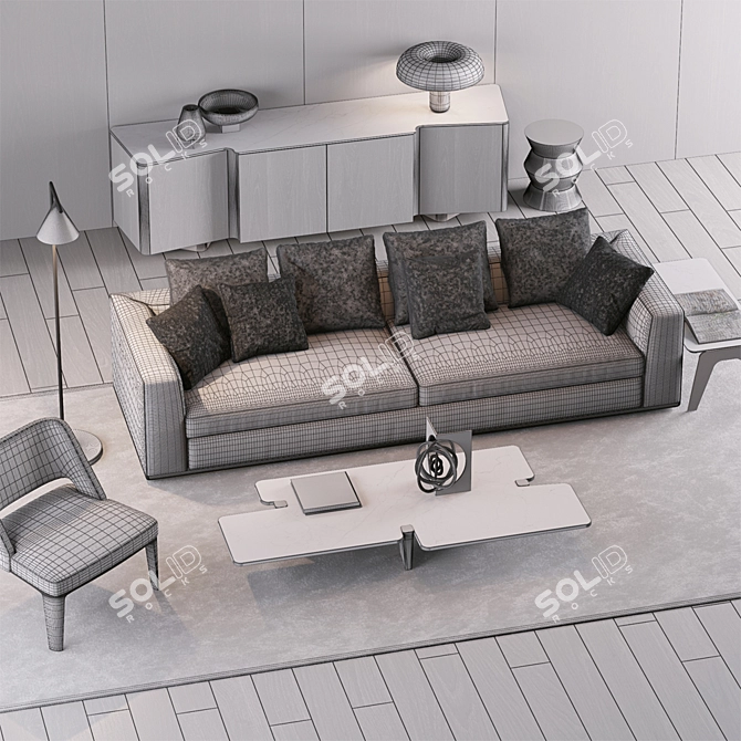 Minotti Set 11: Elegant Furnishings by Minotti 3D model image 2