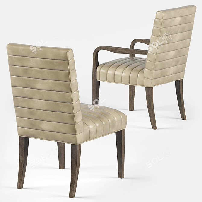 Elegant Gwyneth Modern Classic Chairs 3D model image 2