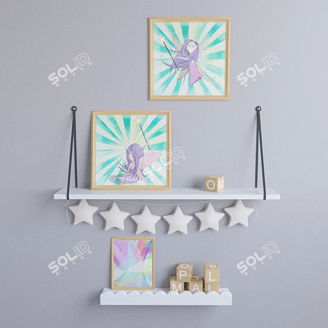 Playful Kids' Room Decor 3D model image 1