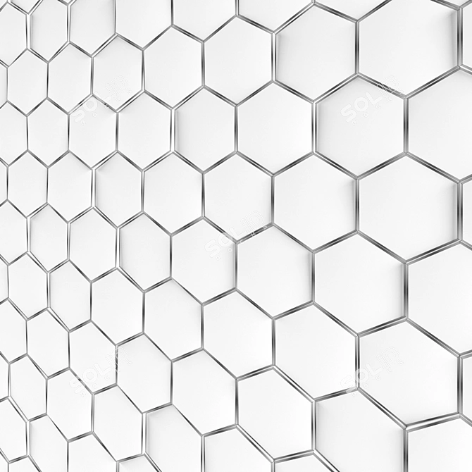 Elegant Wood Honeycomb Panel 3D model image 3