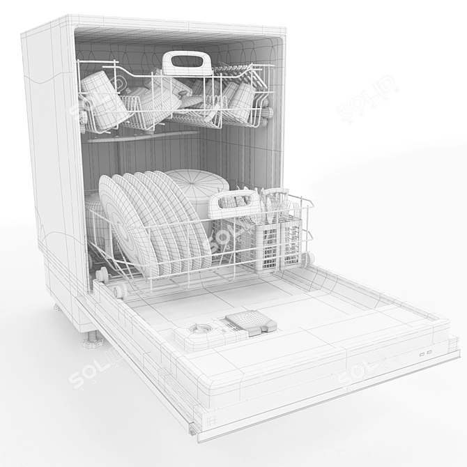 Efficient Dishwasher: Ultimate 60 System 3D model image 3