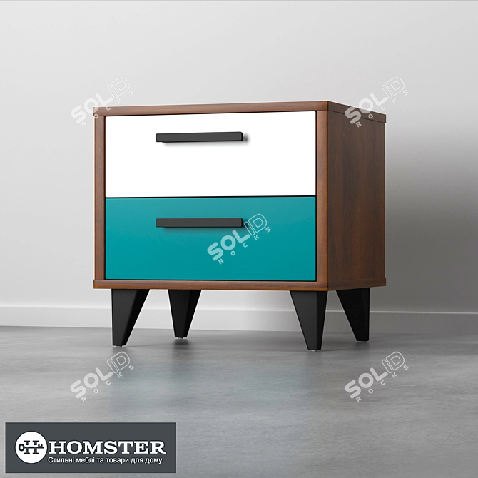 Brandon Bedside Table: Stylish and Functional 3D model image 2