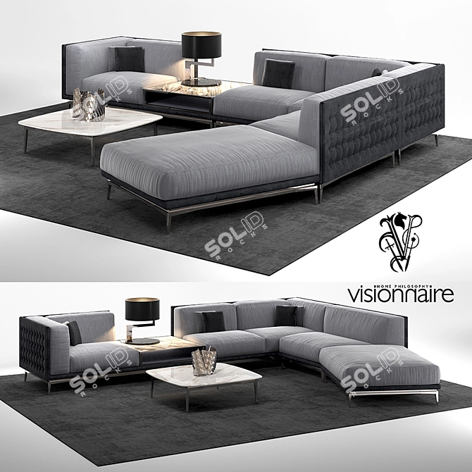 Luxury Legend L Sofa Set 3D model image 2