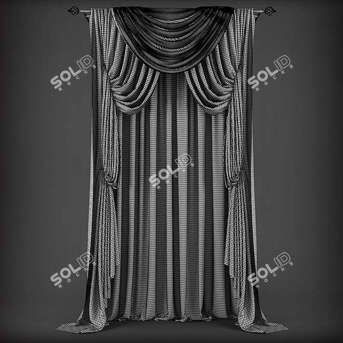 Classic Style Curtains 3D model image 2