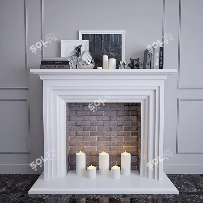 Decorative Fireplace Set 3D model image 1