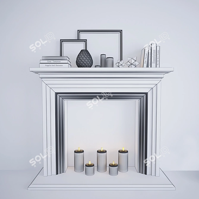 Decorative Fireplace Set 3D model image 3