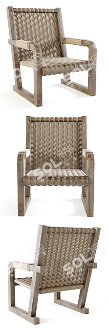 Cozy Wicker Armchair: 840*730*980 3D model image 2