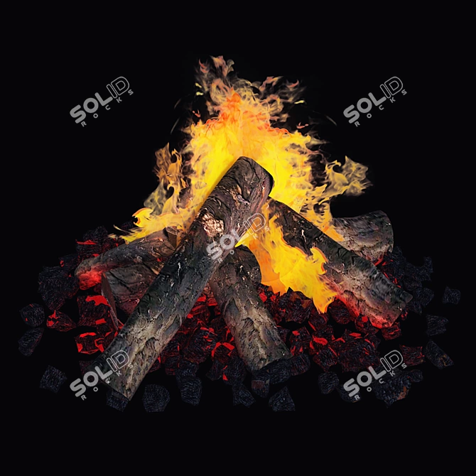 Blazing Flames: Bonfire FX 3D model image 2