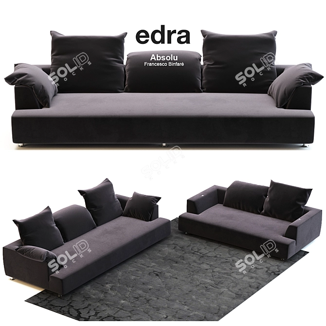 Edra Absolu Large Sofa: Italian Design Excellence 3D model image 1