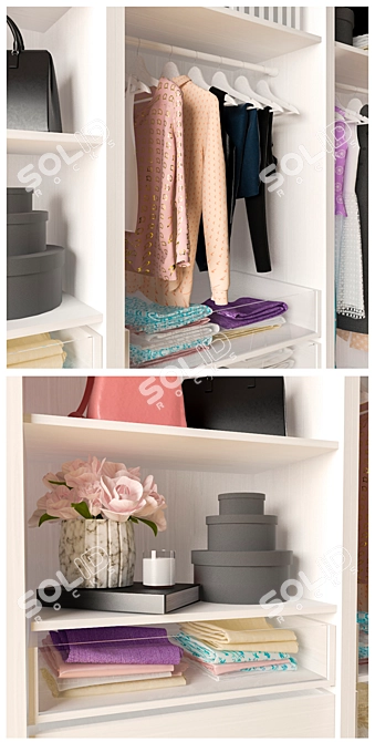 Modern Sweet Wardrobe  Stylish Storage Solution 3D model image 2