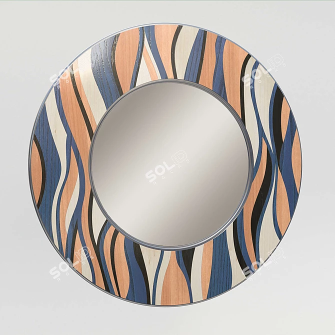 Elegant Wave Mirror by VDfurniture 3D model image 1