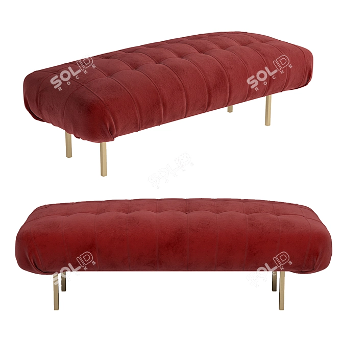 Nara Bench: Elegant Upholstered Banquet 3D model image 1