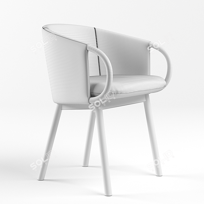 ZANT 03 Ash Chair with Armrests 3D model image 3
