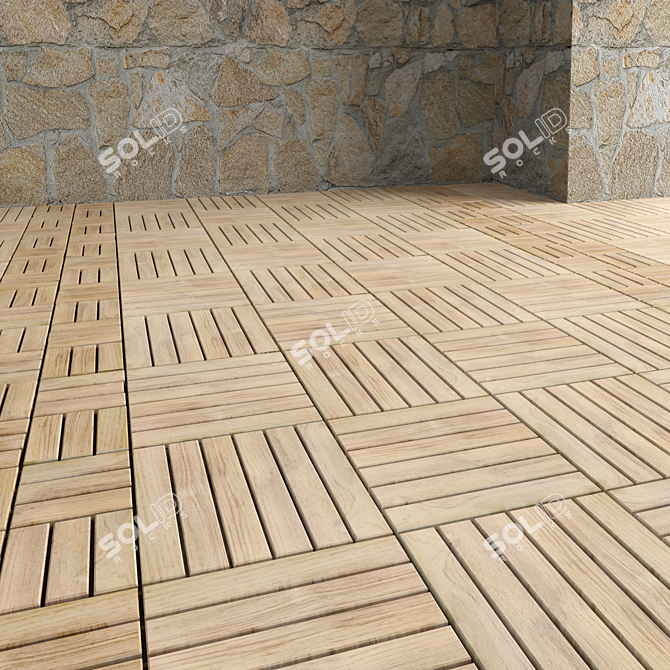 Durable DPC Garden Parquet: Resistant to Decay & Insects 3D model image 2