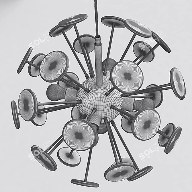 Maxa Chandelier: Versatile Lighting Options 3D model image 3