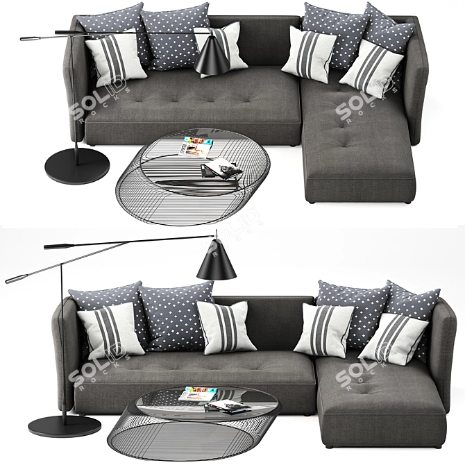 Grapher Composition Sofa: Modern Elegance in One 3D model image 1