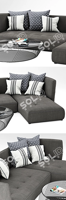 Grapher Composition Sofa: Modern Elegance in One 3D model image 2
