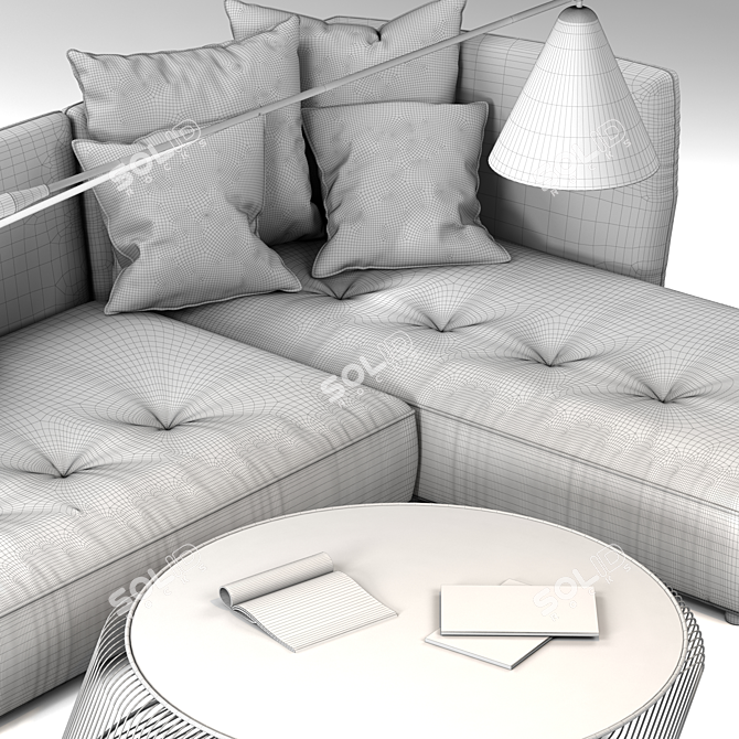 Grapher Composition Sofa: Modern Elegance in One 3D model image 3