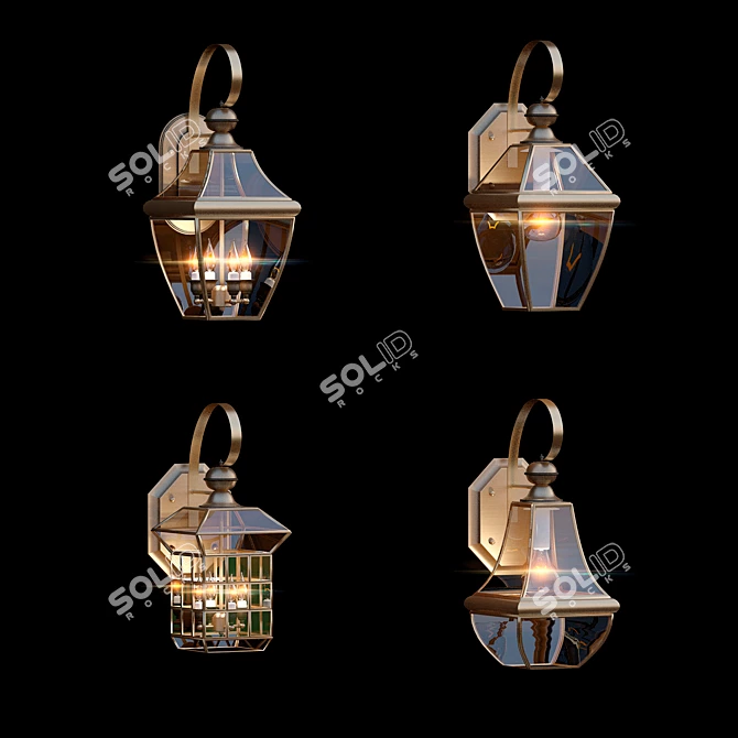 Bronze Glow Wall Lamp+ 3D model image 1