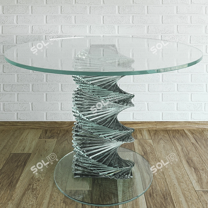 Sleek Tempered Glass Table 3D model image 1