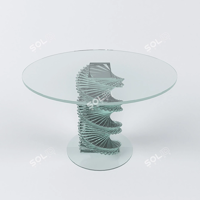 Sleek Tempered Glass Table 3D model image 2