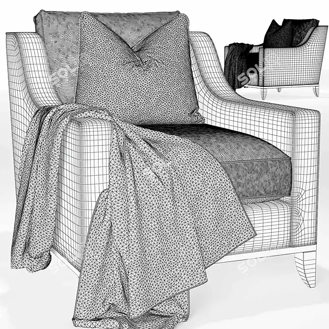 Spencer Armchair: Black Edition Collection 3D model image 2