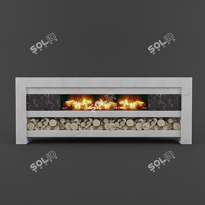 Modern Electric Fireplace 3D model image 1