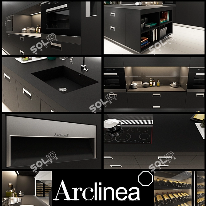 Sleek Steel Island: Arclinea Italia 3D model image 2