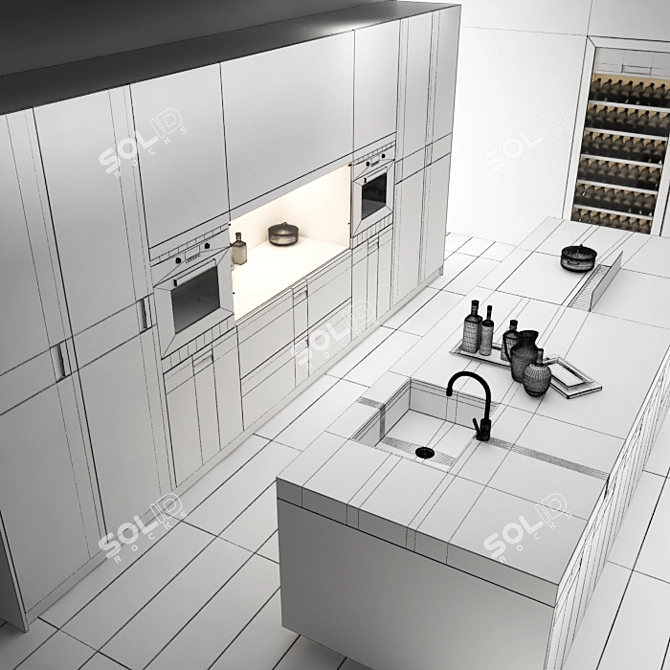 Sleek Steel Island: Arclinea Italia 3D model image 3