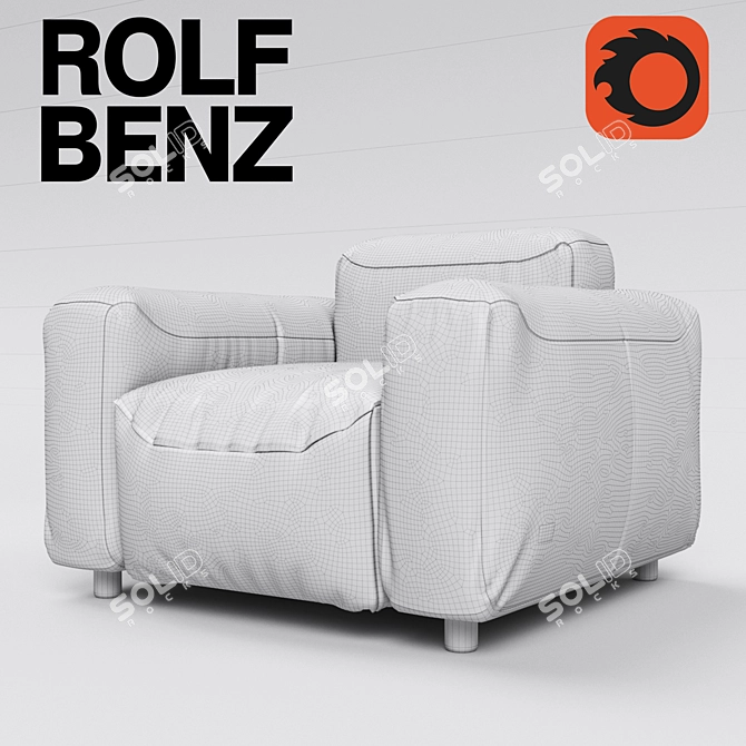 Contemporary Rolf Benz Armchair 3D model image 3