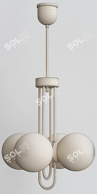 Vintage Balls Pendant Light 3D model image 3