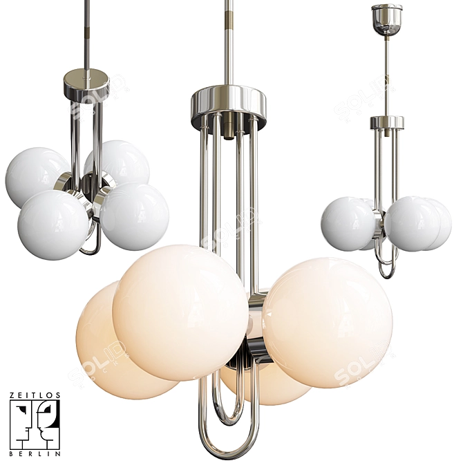 Vintage Balls Pendant Light 3D model image 4