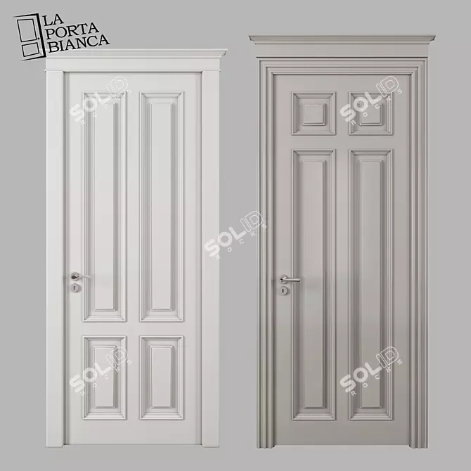 Introducing the Classic Collection  Elegant Doors crafted by Italian artisans at "LaPortaBianca". 3D model image 1