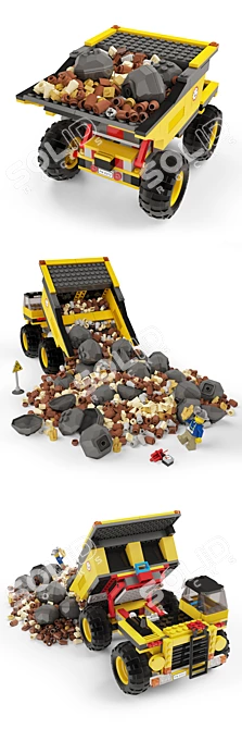 LEGO Mining Truck: A Decorative Delight 3D model image 2