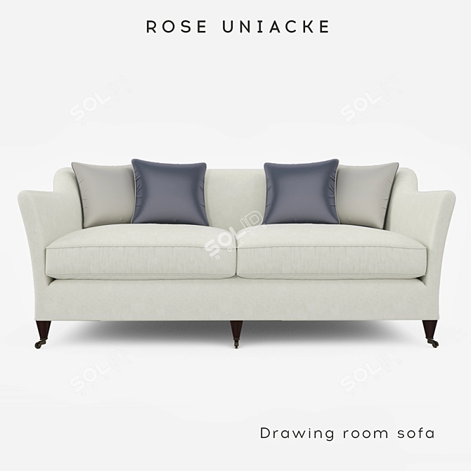 Elegant Rose Uniacke Drawing Room Sofa 3D model image 1