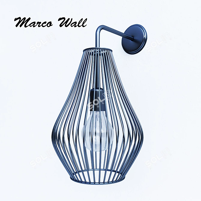 Elegant Wire Pendant Lamps 3D model image 1