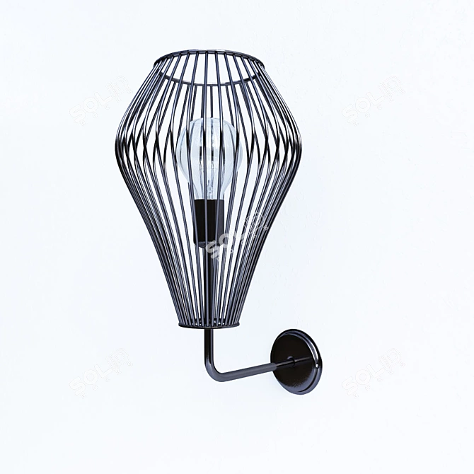 Elegant Wire Pendant Lamps 3D model image 2