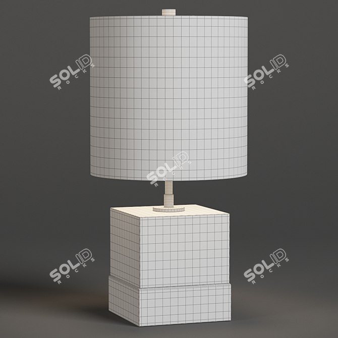 Marble Brass Accent Table Lamp 3D model image 2