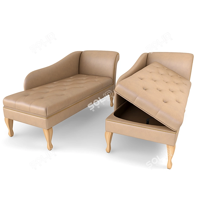 Elegant Velvet Chaise 3D model image 1