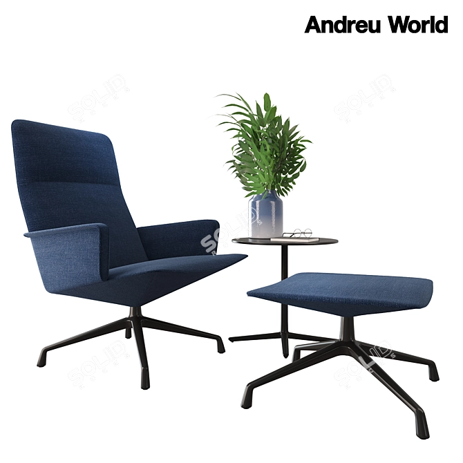 Modern Lounge Set: Andreu World Capri 3D model image 1