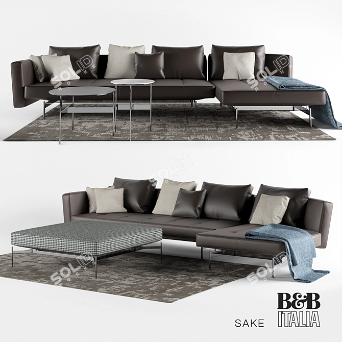 Elegant SAKé Sofas & Formiche Tables 3D model image 1