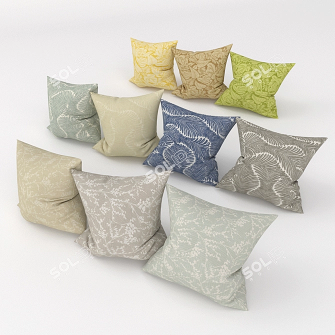 EcoPrint Plant Pillows 3D model image 1