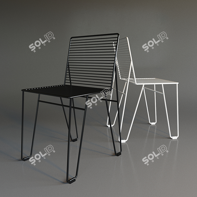 Sleek Grille Chair 3D model image 1