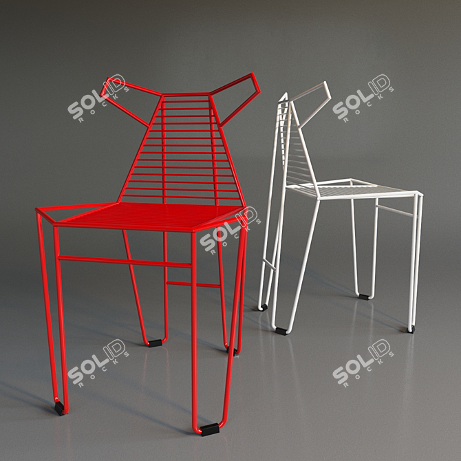 Sleek Fox Chair: Lightweight & Durable 3D model image 1