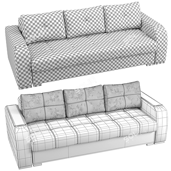 Elegant Adagio Sofa 3D model image 3