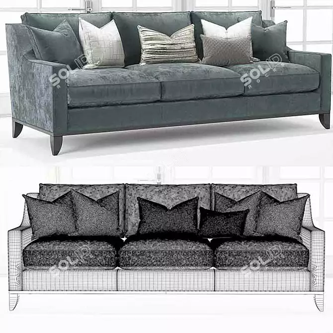 Spencer Sofa Set: Noir Coffee & Side Table, Valencia Stools & Benches, Concave Light, Luxury Tray 3D model image 2